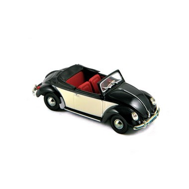 Miniature Volkswagen Coccinelle Cabriolet Hebmuller Noire Beige 1949