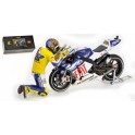 Miniature Yamaha YZR-M1 V. Rossi Moto GP 2010 Valencia avec figurine