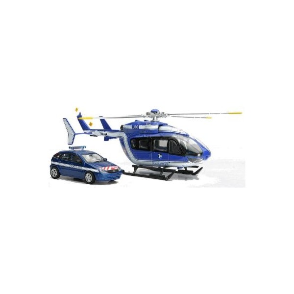 Miniature Eurocopter EC145 + Ford Focus, coffret Gendarmerie