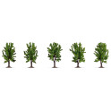 Arbres feuillus, 5 pcs, 8 cm de haut